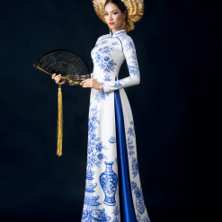 Taskopen Indigo Block-Print Ao Dai Artisan