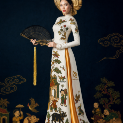 Taskopen Spring Blossom Ao Dai Midi Modern