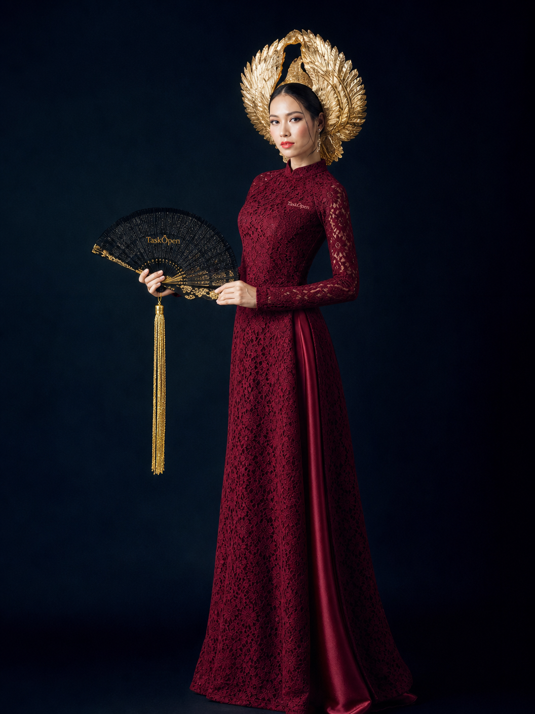 Taskopen Yellow Tet Ao Dai Festive Set