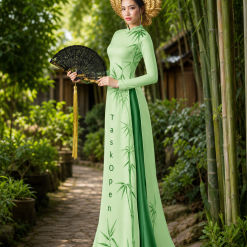 Taskopen Navy Blue Ao Dai School Uniform Set